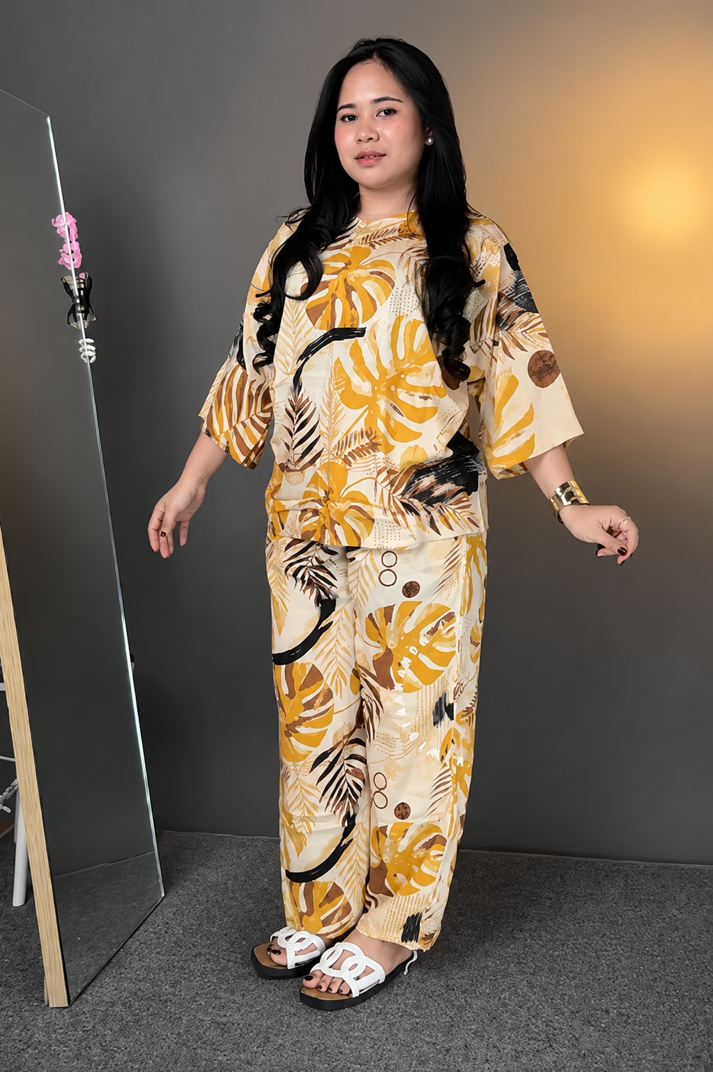 Yellow Printed Co-Ord Set for Women | S to 3XL