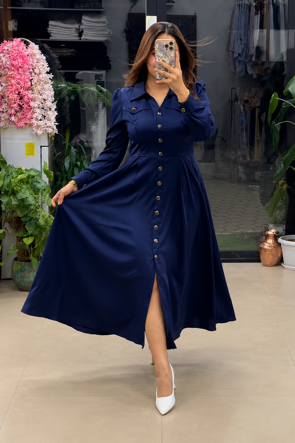Blue Women's Rayon Dress – Stylish & Comfortable
