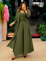 Women's 3-Piece Co-Ord Set with Long Shrug