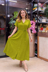 Green Designer Rayon Dress