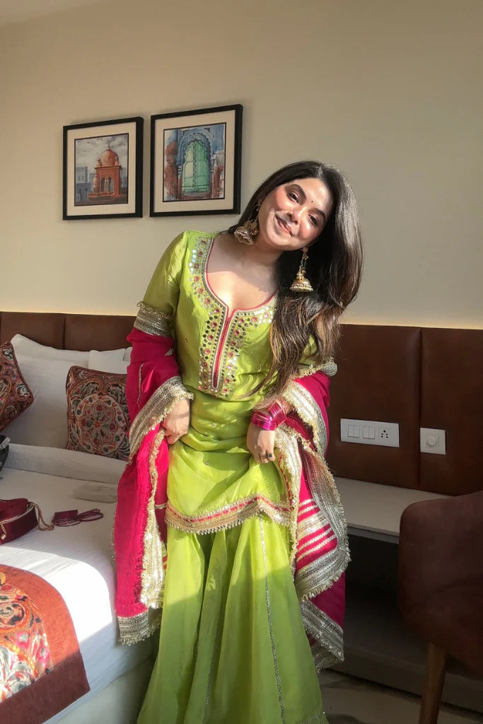 Green Sharara Suit Set