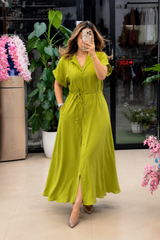 Pista Green Women's Premium Rayon Dress – Stylish, Soft & Comfortable