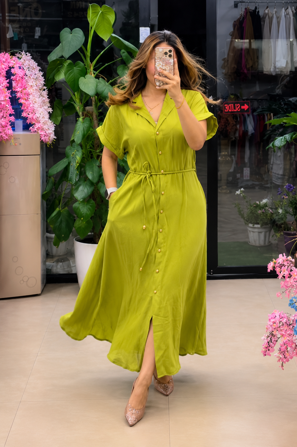 Pista Green Women's Premium Rayon Dress – Stylish, Soft & Comfortable