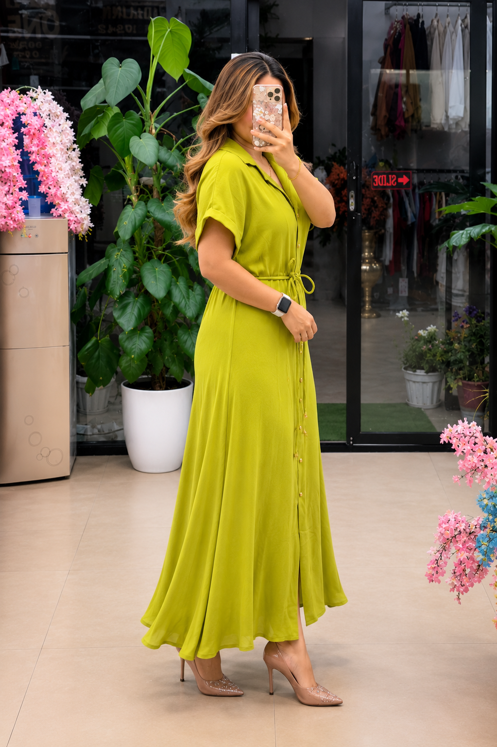 Pista Green Women's Premium Rayon Dress – Stylish, Soft & Comfortable
