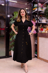 Black Designer Rayon Dress