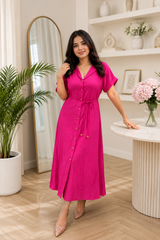 Pink Rayon Maxi Dress