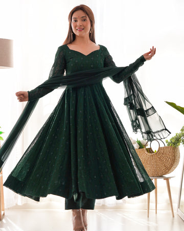 Premium Green Elegant Fox Georgette Anarkali Set