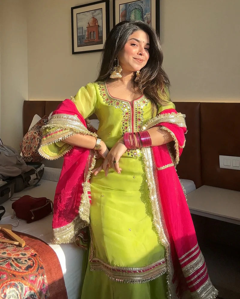 Green Sharara Suit Set