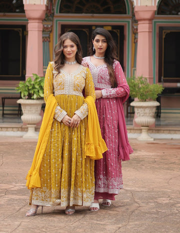 Designer Faux Georgette Sequins Kurti Plazzo Set