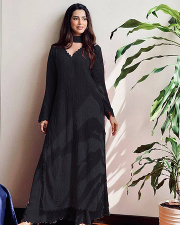 Black kurta With Dupatta Set