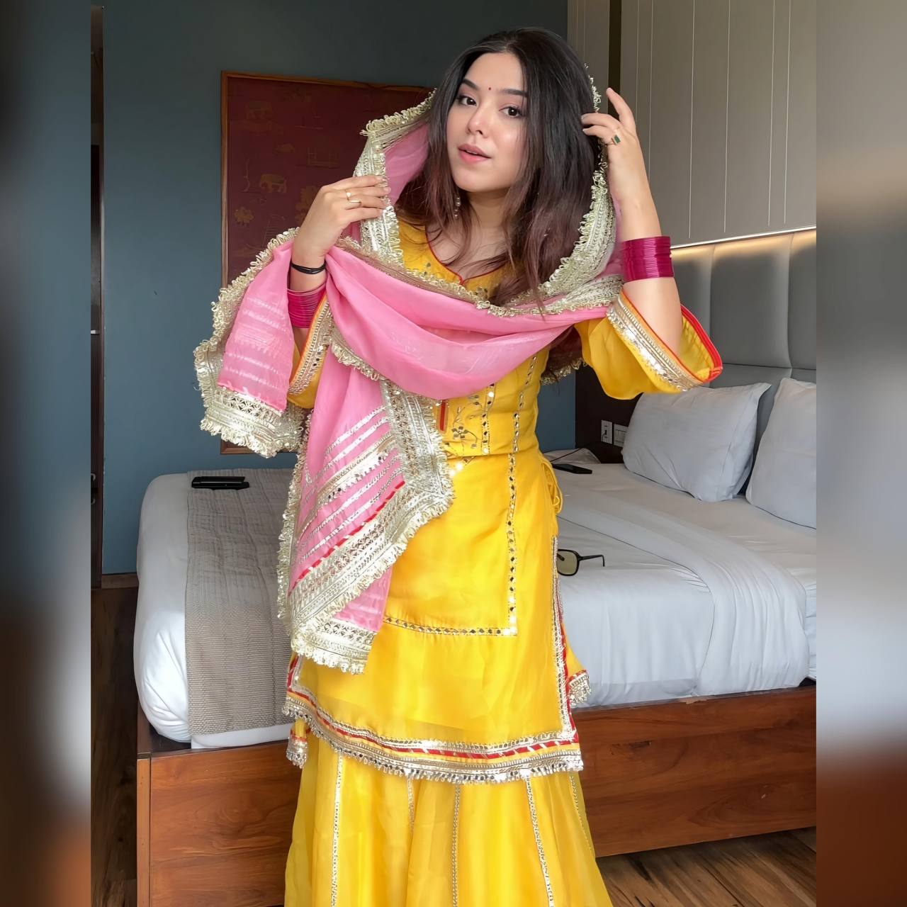 Yellow Kurta Sharara Set