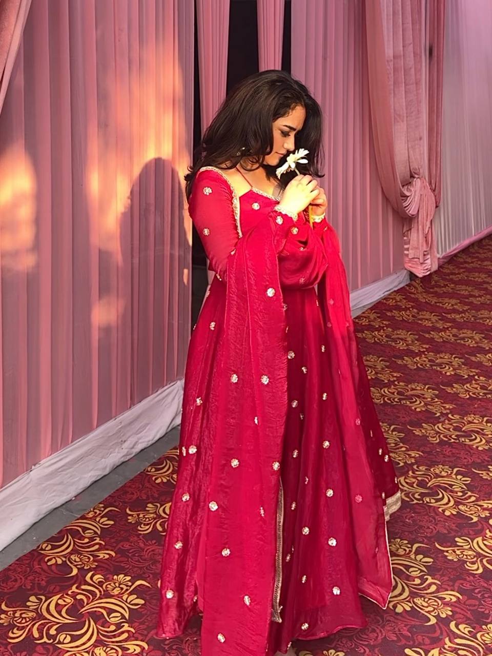 Vijodhya Red Premium Designer Anarkali Suit