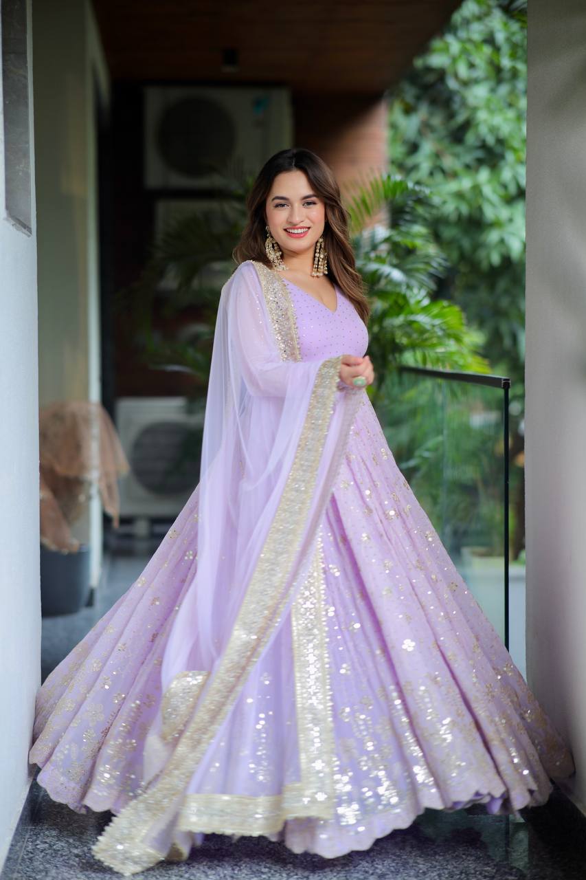 Purple Color New Designer Premium Anarkali Set